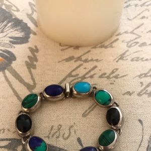 Sterling gemstone bracelet.